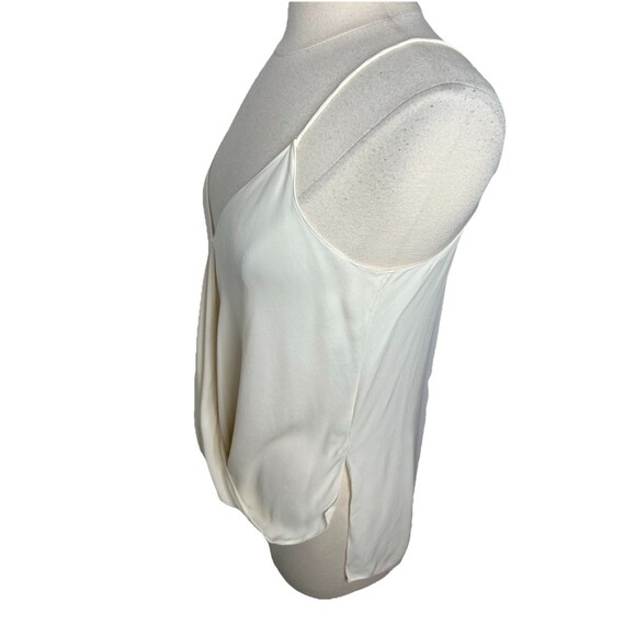 Theory Womens Ivory 100% Silk Georgette Sleeveless V Neck Top Size L Tiny Flaw - Picture 4 of 8